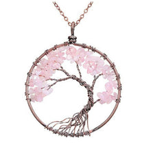 Load image into Gallery viewer, Handmade Genuine Gemstone Chakra Tree of Life Pendant Necklace
