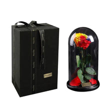 Load image into Gallery viewer, Handmade Preserved Enchanted Rose With Glass Dome on Wood Base - Rose for Christmas ,Valentine's Day
