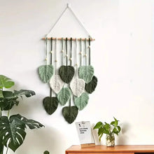 Load image into Gallery viewer, Handwoven Cotton Rope Leaf Tapestry
