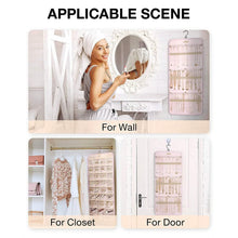 Load image into Gallery viewer, Hanging Jewelry Organizer Storage Roll
