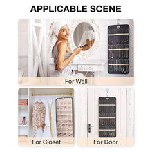 Load image into Gallery viewer, Hanging Jewelry Organizer Storage Roll
