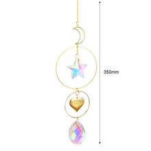 Load image into Gallery viewer, Hanging Sun Catcher Moon Light With Chain Pendant Ornament Crystal Balls  Catcher Wind-chime Rainbow Maker Crystal Hanging  Window Curtain Chandelier Outdoor Garden Home Decor Christmas Day Party Wedding Decoration

