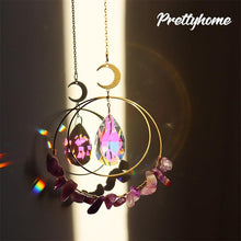 Load image into Gallery viewer, Hanging Sun Catcher Moon Light With Chain Pendant Ornament Crystal Balls  Catcher Wind-chime Rainbow Maker Crystal Hanging  Window Curtain Chandelier Outdoor Garden Home Decor Christmas Day Party Wedding Decoration
