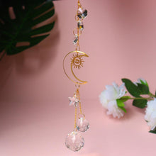 Load image into Gallery viewer, Hanging Sun Catcher Moon Light With Chain Pendant Ornament Crystal Balls  Catcher Wind-chime Rainbow Maker Crystal Hanging  Window Curtain Chandelier Outdoor Garden Home Decor Christmas Day Party Wedding Decoration
