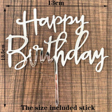 Load image into Gallery viewer, Happy Birthday Cake Topper Gold Cake Topper Acrylic Cake Topper Happy Birthday Cake Topper Cake Decoration Acrylic Letter Cake Toppers Party Supplies Happy Birthday Black Cake Decorations
