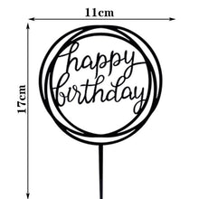 Load image into Gallery viewer, Happy Birthday Cake Topper Gold Cake Topper Acrylic Cake Topper Happy Birthday Cake Topper Cake Decoration Acrylic Letter Cake Toppers Party Supplies Happy Birthday Black Cake Decorations

