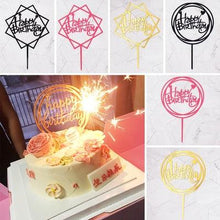 Load image into Gallery viewer, Happy Birthday Cake Topper Gold Cake Topper Acrylic Cake Topper Happy Birthday Cake Topper Cake Decoration Acrylic Letter Cake Toppers Party Supplies Happy Birthday Black Cake Decorations
