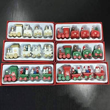 Load image into Gallery viewer, Happy Trees Wooden Christmas Train with Snowman
