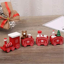 Load image into Gallery viewer, Happy Trees Wooden Christmas Train with Snowman

