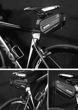 Load image into Gallery viewer, Hard Shell Bicycle Bag Waterproof Cycling Road Bike Tool Bag Night Reflective Bag Bike Accessories Bike Bag Bicycle Bag Under Hard Shell Bike Seat Bag with Silver Reflective Strip Bike Bag For Mountain Road Bike
