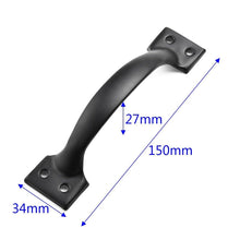 Load image into Gallery viewer, Hardware Iron Art Pull Garage Gate Door Handle Black Cast Iron Furniture Hardware Home Shed Garage For Sliding Barn Door Pull Black, Farmhouse, Cast Iron, Metal, Grab Bar Barn Door Handle, Strong Closet Sliding Door Pull
