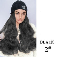 Load image into Gallery viewer, Hat Wig For Women Synthetic Long Wavy Wigs Autumn Winter Fashion  Knitted Cap Hair Wig Hair Extensions Wigs For Black Women Cosplay Wigs For Women
