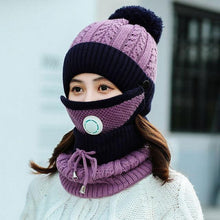 Load image into Gallery viewer, Hat Winter Mask balaclava Hat for girls Scarf Thick Warm Fleece Inside Knitted Hat Thick Mask Warm Full Face Scarf Winter Hats Hiking Face Scarf Balaclava Helmet Liner Cap Soft Sport Reusable Headgear Winter Fishing Warm Mask
