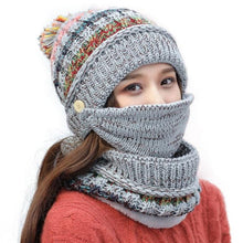 Load image into Gallery viewer, Hat Winter Mask balaclava Hat for girls Scarf Thick Warm Fleece Inside Knitted Hat Thick Mask Warm Full Face Scarf Winter Hats Hiking Face Scarf Balaclava Helmet Liner Cap Soft Sport Reusable Headgear Winter Fishing Warm Mask
