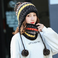 Load image into Gallery viewer, Hat Winter Mask balaclava Hat for girls Scarf Thick Warm Fleece Inside Knitted Hat Thick Mask Warm Full Face Scarf Winter Hats Hiking Face Scarf Balaclava Helmet Liner Cap Soft Sport Reusable Headgear Winter Fishing Warm Mask
