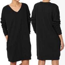 Load image into Gallery viewer, Haute Edition Women's Oversized Pullover Sweatshirt Dress

