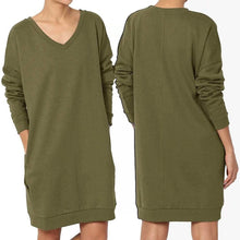 Load image into Gallery viewer, Haute Edition Women's Oversized Pullover Sweatshirt Dress
