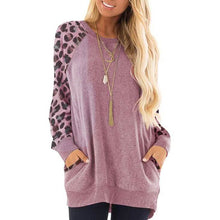 Load image into Gallery viewer, Haute Edition Women's Ultra Soft Long Sleeve Pullover Sweatshirt Leopard Design
