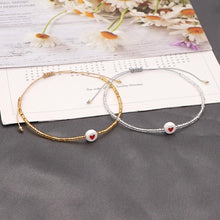 Load image into Gallery viewer, Heart Bracelets For Couple Valentines Day Beaded Jewelry Adjustable Small Bangle Couple Bracelet Braided Leather Rope Bangle Wrist Adjustable Cute Bracelet For Friendship
