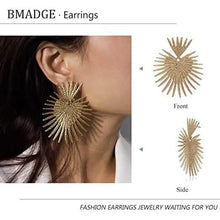 Load image into Gallery viewer, Heart Dangle Earrings Studs Gold Star Statement Earrings
