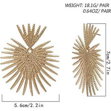 Load image into Gallery viewer, Heart Dangle Earrings Studs Gold Star Statement Earrings
