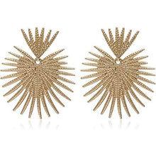 Load image into Gallery viewer, Heart Dangle Earrings Studs Gold Star Statement Earrings
