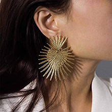 Load image into Gallery viewer, Heart Dangle Earrings Studs Gold Star Statement Earrings
