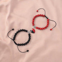 Load image into Gallery viewer, Heart Magnet Couple Bracelet Pendant Jewelry Lucky Knitting Rope Bracelets Couples Bracelets Adjustable Bracelet Love Magnetic Bracelet Relationship Bracelet Natural Stone Beads Bracelet For Boyfriend Girlfriend

