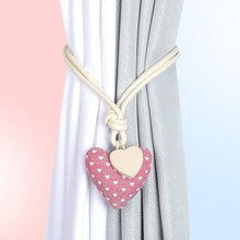 Load image into Gallery viewer, Heart Magnetic Curtain Tiebacks Room Curtains Buckle Holder Decor Clip For Home Decoration Accessories Magnet Tieback Clips Lovely Heart Shape Curtain Tiebacks Natural Cotton Linen Rope Window Curtain Buckle Kids Room Drapes Holder Decor
