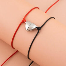 Load image into Gallery viewer, Heart Shaped Magnet Couple Bracelet Adjustable Black Red Rope Hand Bracelet Classic Men Women  First Day Of School Bracelets For Mom Daughter Cutout Heart Bracelets Mother’s Day Valentine’s day Jewelry Gifts

