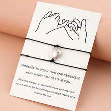 Load image into Gallery viewer, Heart Shaped Magnet Couple Bracelet Adjustable Black Red Rope Hand Bracelet Classic Men Women  First Day Of School Bracelets For Mom Daughter Cutout Heart Bracelets Mother’s Day Valentine’s day Jewelry Gifts

