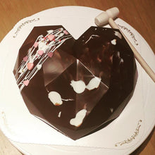 Load image into Gallery viewer, Heart Shaped Silicone Cake Mold With Mini Hammer 3D Geometric Cake Mold Silicone Mousse/Chocolate Cakes Mould For Birthday Heart Shaped Chocolate Mold Silicone Fondant Chocolate Mousse Cake Molds Tray Multi Function
