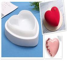Load image into Gallery viewer, Heart Shaped Silicone Cake Mold With Mini Hammer 3D Geometric Cake Mold Silicone Mousse/Chocolate Cakes Mould For Birthday Heart Shaped Chocolate Mold Silicone Fondant Chocolate Mousse Cake Molds Tray Multi Function
