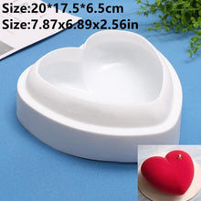 Load image into Gallery viewer, Heart Shaped Silicone Cake Mold With Mini Hammer 3D Geometric Cake Mold Silicone Mousse/Chocolate Cakes Mould For Birthday Heart Shaped Chocolate Mold Silicone Fondant Chocolate Mousse Cake Molds Tray Multi Function
