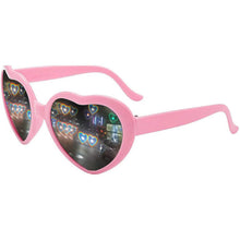 Load image into Gallery viewer, Heart Shaped Sunglasses EDM Festival Light Changing Eyewear Heart Effect
