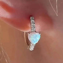 Load image into Gallery viewer, Heart-shaped Synthetic Zirconia Hoop Earrings
