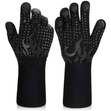 Load image into Gallery viewer, Heat Resistant Grilling Long Silicone Non-Slip Gloves
