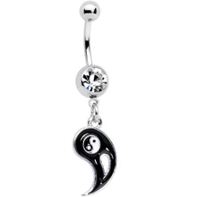 Load image into Gallery viewer, Clear Gem Best Friend Yin and Yang Dangle Belly Ring Set of 2
