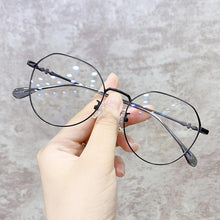 Load image into Gallery viewer, Hexagonal Eyeglasses Frame Anti Blue Ray Glasses Black Stylish Attraction Anti Blue Light Blocking Glasses For Men &amp; Women Computer Radiation Protection Goggle Clear Lens Eyeglasses Plain Mirror For  Unisex Eyewear
