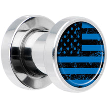 Load image into Gallery viewer, Blue American Flag Steel Screw Fit Plug Set 2G
