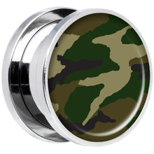 Load image into Gallery viewer, Woodland Camo Print Steel Screw Fit Plug Set 5/8
