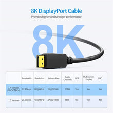 Load image into Gallery viewer, High Bandwidth 8K Display port cable to display port 4K@60Hz For  PC Laptop Monitor Projector
