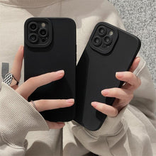 Load image into Gallery viewer, High-end Black Shockproof Silicone Phone Case For iPhone 13 12 Pro 11 Pro Max For Men Protect Lens Cover Compatible with iPhone Silicone Rubber Case Comfortable Grip
