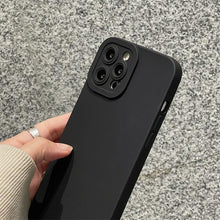 Load image into Gallery viewer, High-end Black Shockproof Silicone Phone Case For iPhone 13 12 Pro 11 Pro Max For Men Protect Lens Cover Compatible with iPhone Silicone Rubber Case Comfortable Grip
