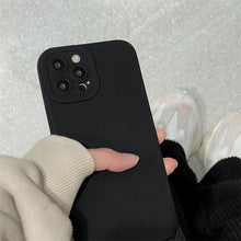Load image into Gallery viewer, High-end Black Shockproof Silicone Phone Case For iPhone 13 12 Pro 11 Pro Max For Men Protect Lens Cover Compatible with iPhone Silicone Rubber Case Comfortable Grip

