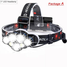Load image into Gallery viewer, High Lumen Ultra Bright Powerful Rechargeable LED Headlamp  USB Head Lamp 7 LED Headlight Head Flashlight Waterproof Flashlight Head Torch For Outdoor Camping Cycling Running Fishing
