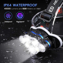 Load image into Gallery viewer, High Lumen Ultra Bright Powerful Rechargeable LED Headlamp  USB Head Lamp 7 LED Headlight Head Flashlight Waterproof Flashlight Head Torch For Outdoor Camping Cycling Running Fishing
