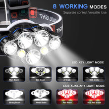 Load image into Gallery viewer, High Lumen Ultra Bright Powerful Rechargeable LED Headlamp  USB Head Lamp 7 LED Headlight Head Flashlight Waterproof Flashlight Head Torch For Outdoor Camping Cycling Running Fishing
