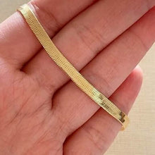 Load image into Gallery viewer, High Polish 18K Gold Filled Herringbone Bracelet, Gold, Herringbone Jewelry Necklace
