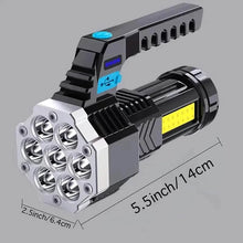 Load image into Gallery viewer, COB 7 LED Handheld Flashlight - Rechargeable, Portable, and Water-Resistant with USB Charging
